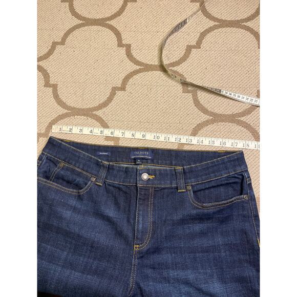 Talbots Simply Flattering 5-pocket Boyfriend Dark wash blue jeans, size 14 - Picture 4 of 12